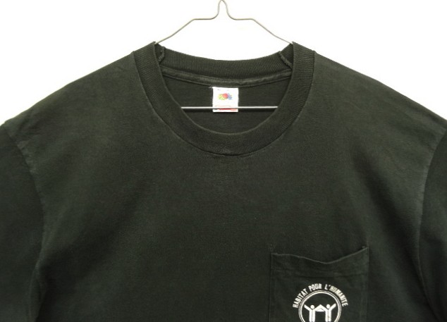 画像: 90'S ZAIRE-AFRIQUE シングルステッチ 両面プリント ポケット付き 半袖 Tシャツ ブラック USA製 (VINTAGE)