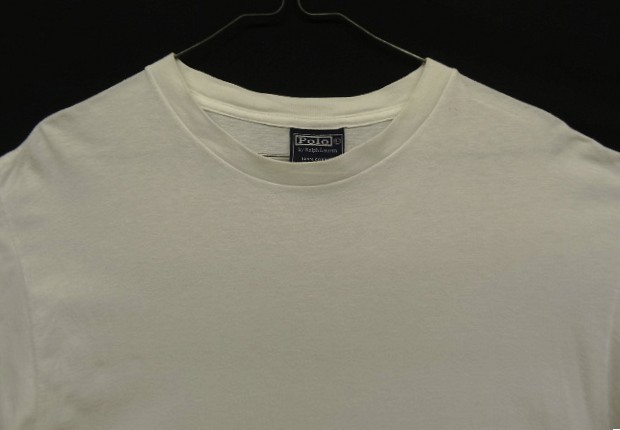画像: 90'S RALPH LAUREN シングルステッチ 裾ロゴ 半袖 Tシャツ ホワイト USA製 (VINTAGE)