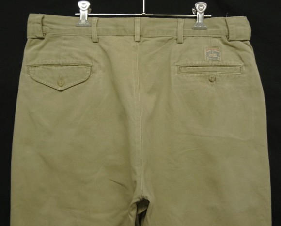 画像: 90'S RALPH LAUREN "ボックスロゴ" ツープリーツ チノパンツ ベージュ USA製 (VINTAGE)