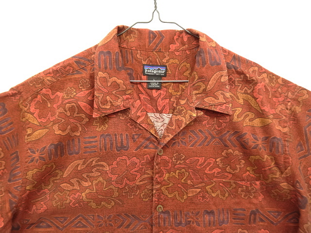 画像: 01'S PATAGONIA コットン 半袖 オープンカラーシャツ 総柄 (VINTAGE)
