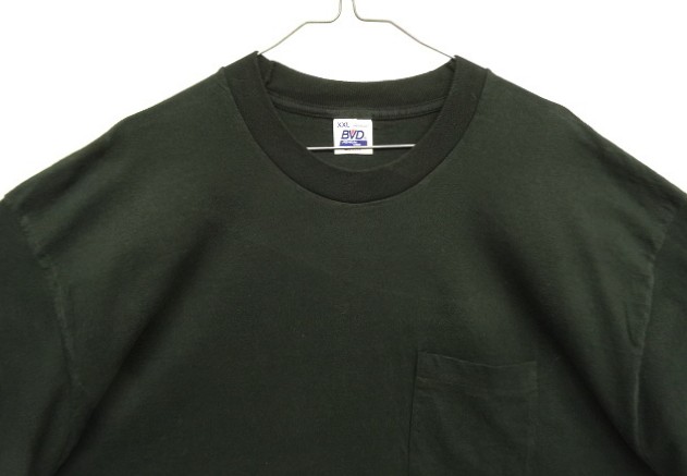 画像: 90'S BVD シングルステッチ 耳付きポケット 半袖 Tシャツ ブラック USA製 (VINTAGE)