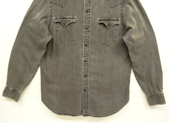 画像: 90'S RALPH LAUREN "WESTERN" デニム 長袖 ウエスタンシャツ ブラック (VINTAGE)