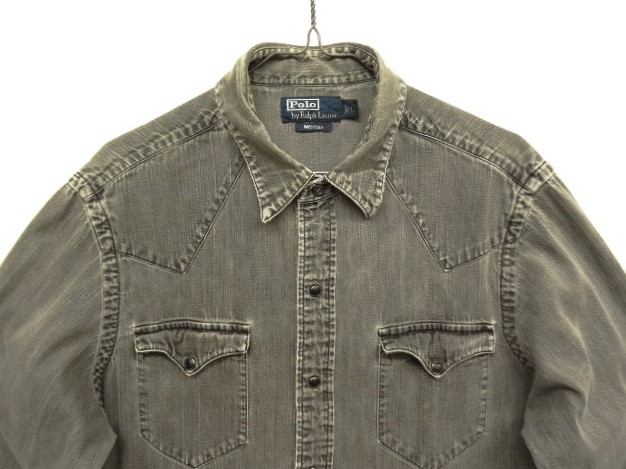 画像: 90'S RALPH LAUREN "WESTERN" デニム 長袖 ウエスタンシャツ ブラック (VINTAGE)