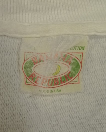 画像2: 80'S BANANA REPUBLIC バックプリント シングルステッチ ポケット付き 半袖 Tシャツ USA製 (VINTAGE)