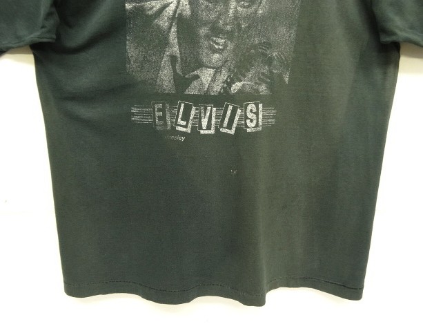 画像: 90'S ELVIS PRESLEY シングルステッチ 半袖 Tシャツ フェードブラック (VINTAGE)