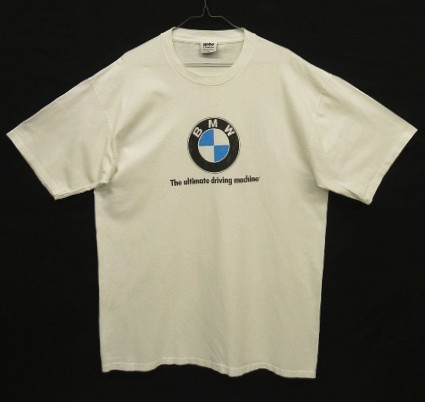 画像1: 90'S BMW シングルステッチ 半袖 Tシャツ ホワイト USA製 (VINTAGE)
