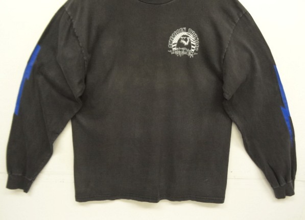 画像: 90'S AMERICAN THUNDER 両袖＆両面プリント 長袖 Tシャツ ブラック (VINTAGE)