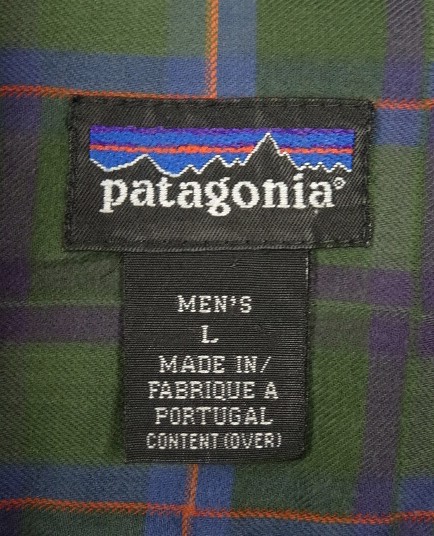 画像2: 90'S PATAGONIA コットン 長袖シャツ チェック柄 ポルトガル製 (VINTAGE)