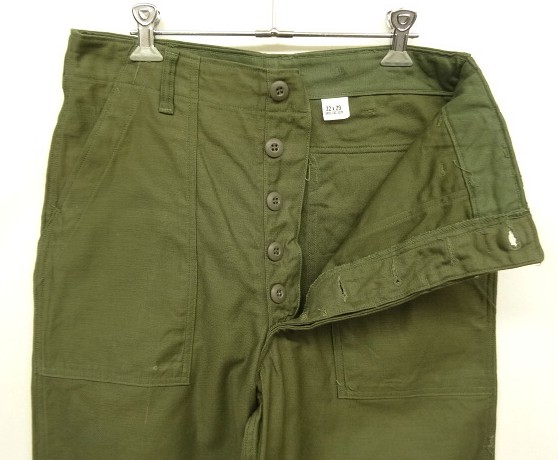 画像: 60'S アメリカ軍 US ARMY "OG107" コットンサテン ベイカーパンツ W32L29 (DEADSTOCK)