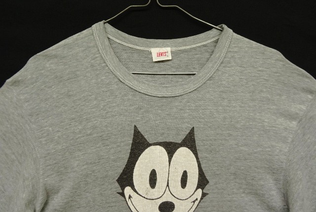 画像: 80'S LEVIS "FELIX THE CAT" シングルステッチ 半袖 Tシャツ ヘザーグレー (VINTAGE)