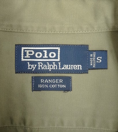 画像2: 90'S RALPH LAUREN "RANGER" コットンツイル 長袖 ワークシャツ カーキ (VINTAGE)