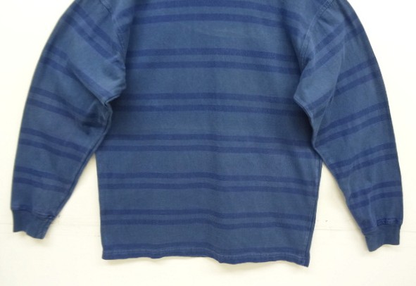 画像: 80'S BANANA REPUBLIC タートルネック 長袖 Tシャツ インディゴ/ボーダー (VINTAGE)