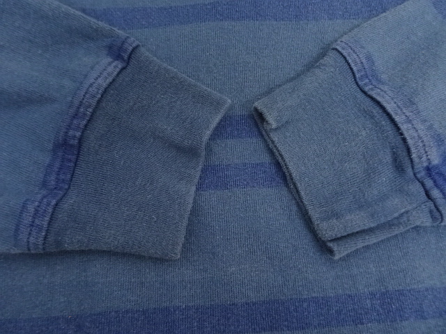 画像: 80'S BANANA REPUBLIC タートルネック 長袖 Tシャツ インディゴ/ボーダー (VINTAGE)