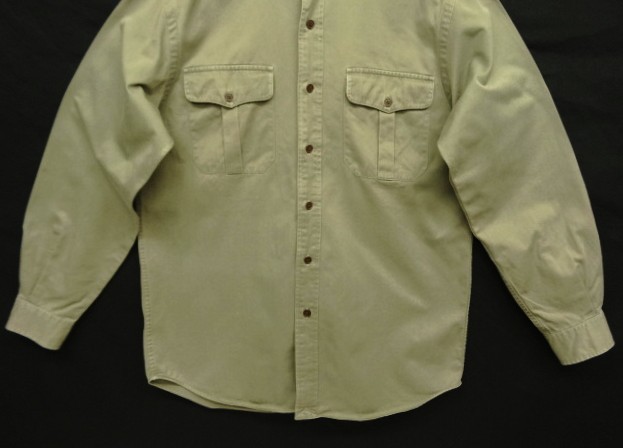 画像: 90'S RALPH LAUREN "RANGER" コットンツイル 長袖 ワークシャツ カーキ (VINTAGE)