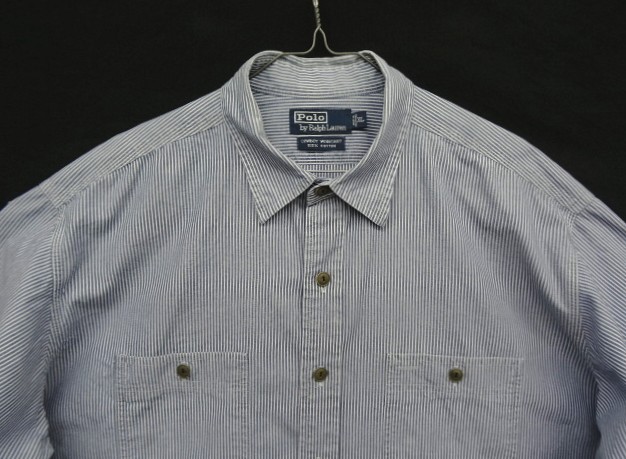 画像: 90'S RALPH LAUREN "COWBOY WORKSHIRT" コットン 長袖 ワークシャツ ストライプ柄 (VINTAGE)