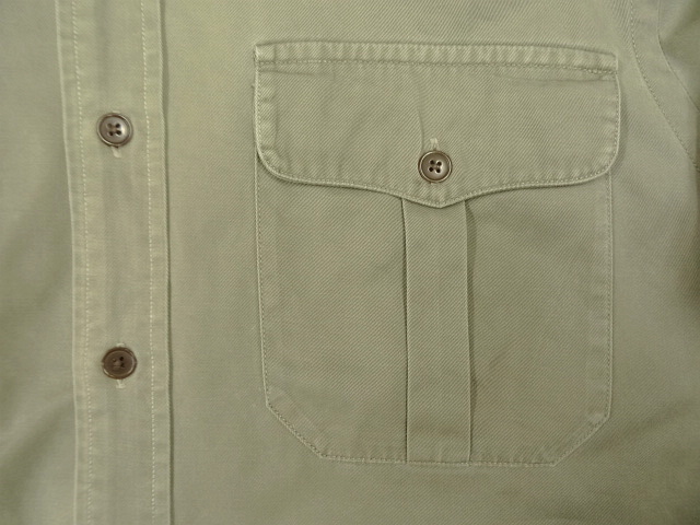 画像: 90'S RALPH LAUREN "RANGER" コットンツイル 長袖 ワークシャツ カーキ (VINTAGE)