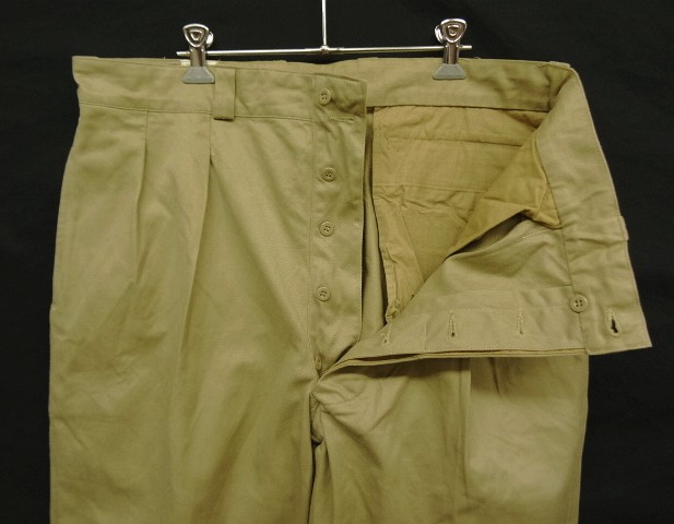 画像: 50'S フランス軍 M52 プリーツ入り チノパンツ ベージュ 26 (MINT CONDITION)