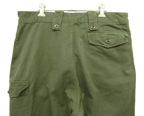 画像: 70'S ベルギー軍 "左右非対称ポケット" プリーツ入り カーゴパンツ ミリタリーグリーン 6FF (VINTAGE)