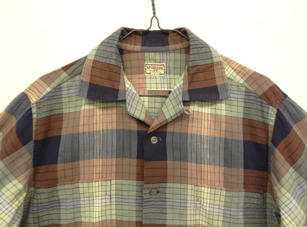 画像: 50'S McGREGOR コットン 長袖 オープンカラーシャツ チェック柄 USA製 (VINTAGE)