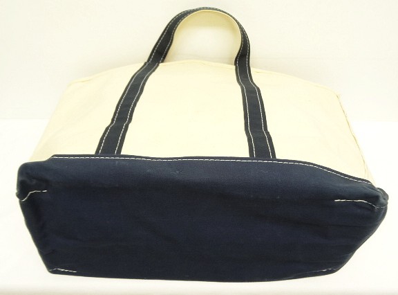画像: 80'S LL Bean 2色タグ キャンバス トートバッグ ネイビー/オフホワイト USA製 (VINTAGE)
