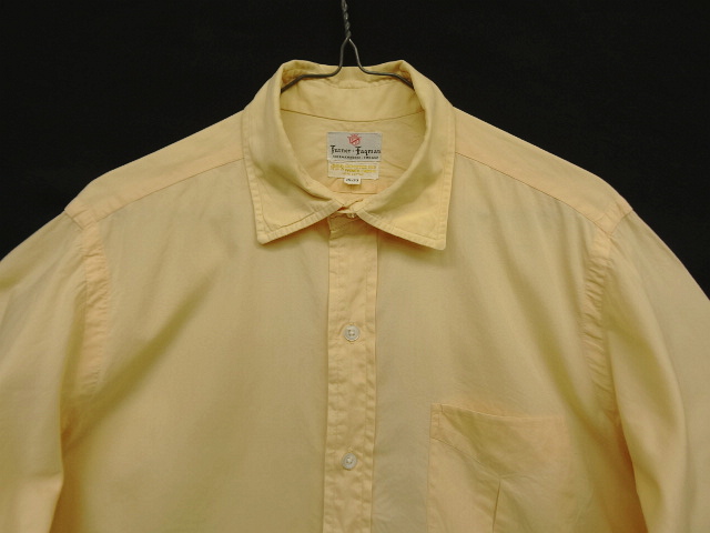 画像: 60'S TURNER FAGMAN 6ボタン マチ付き 長袖 ポプリンシャツ イエロー (VINTAGE)
