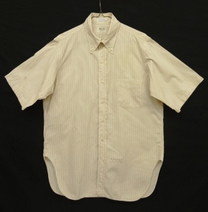 画像1: 60'S ALFRED'S 6ボタン ポプリン 半袖 BDシャツ ストライプ柄 (VINTAGE)
