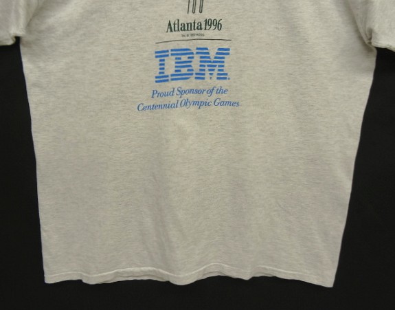 画像: 90'S IBM "ATLANTA 1996" シングルステッチ 半袖 Tシャツ アッシュグレー USA製 (VINTAGE)