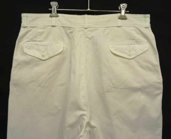 画像: 50'S アメリカ軍 USMC コットン100% ボタンフライ チノパンツ ホワイト W38L33 (VINTAGE)