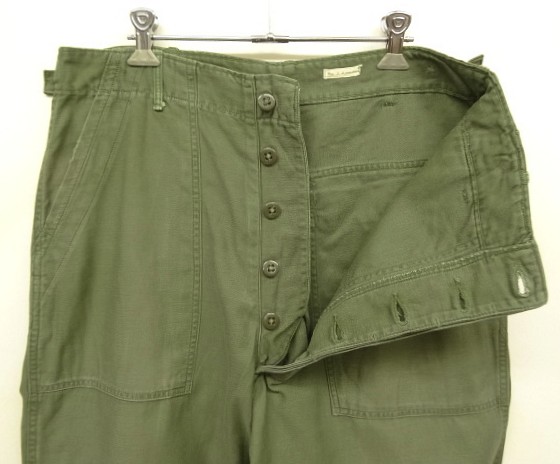 60’s ベイカーパンツ コットンサテン OG107 アジャスター 米軍 MILITARY MADE IN USA 米軍 OG-107 コットンサテン