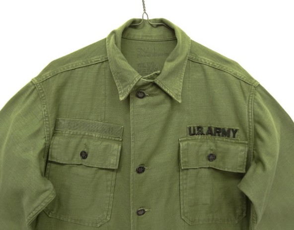 画像: 50'S アメリカ軍 US ARMY "1st MODEL" OG107 コットンサテン 13スターボタン ユーティリティシャツ (VINTAGE)