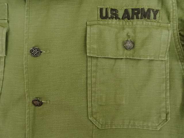 画像: 50'S アメリカ軍 US ARMY "1st MODEL" OG107 コットンサテン 13スターボタン ユーティリティシャツ (VINTAGE)