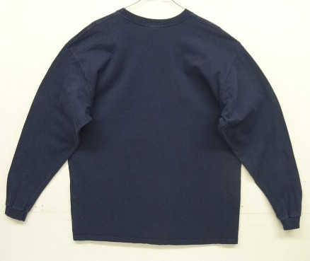 画像4: 00'S NIKE 銀タグ SWOOSHセンターロゴ刺繍 長袖 Tシャツ ネイビー (VINTAGE)
