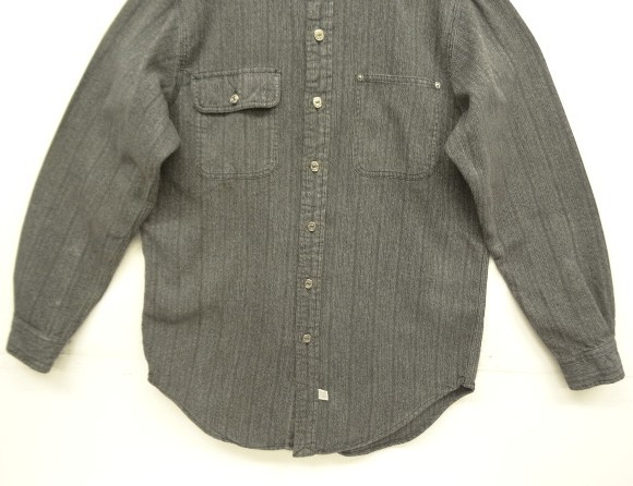 画像: 80'S RALPH LAUREN "白タグ" メタルボタン ブラックシャンブレー ワークシャツ ストライプ (VINTAGE)