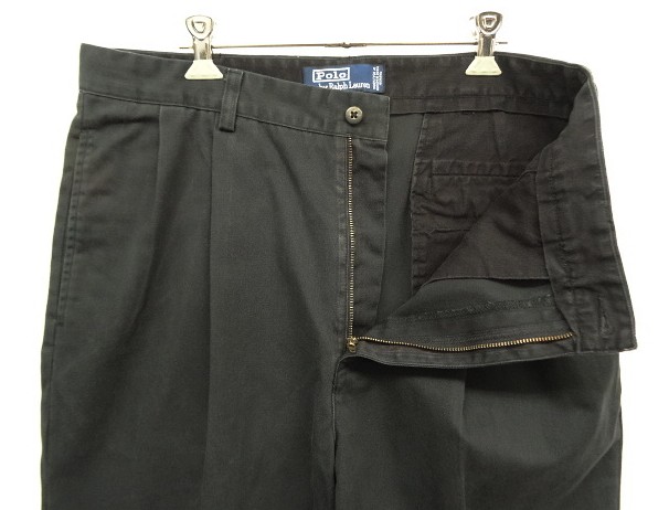 画像: 90'S RALPH LAUREN "HAMMOND PANT" ツープリーツ チノパンツ ブラック (VINTAGE)