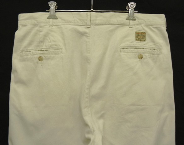 画像: 90'S RALPH LAUREN "ボックスロゴ" ツープリーツ チノパンツ オフホワイト USA製 (VINTAGE)