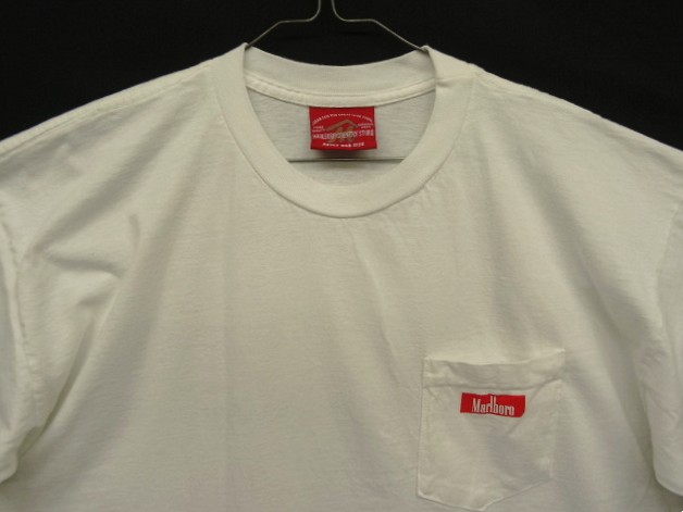 画像: 90'S MARLBORO 両面プリント ポケット付き 半袖 Tシャツ ホワイト USA製 (VINTAGE)