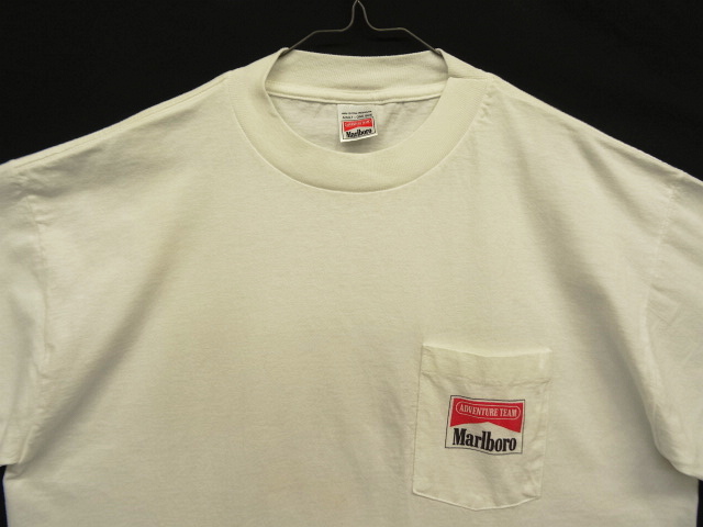 画像: 90'S MARLBORO 両面プリント ポケット付き 半袖 Tシャツ ホワイト USA製 (VINTAGE)