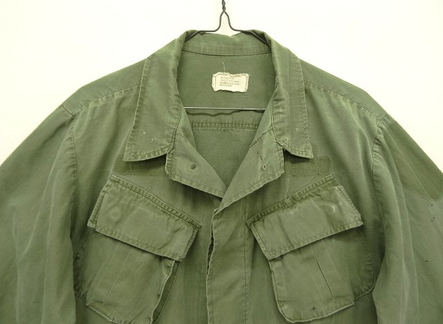 画像: 70'S アメリカ軍 US ARMY "JUNGLE FATIGUE" リップストップ ファティーグジャケット M-SHORT (VINTAGE)