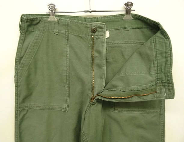 画像: 70'S アメリカ軍 US ARMY "OG107" コットンサテン ベイカーパンツ W36L29 (VINTAGE)