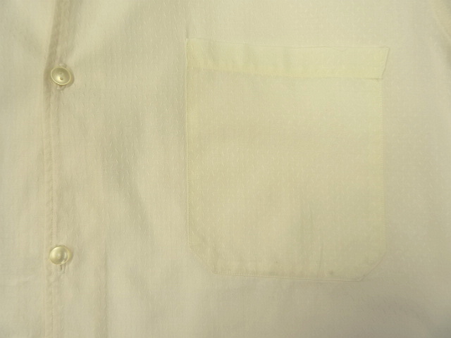画像: 60'S UNKNOWN コットンジャガード 半袖 イタリアンカラーシャツ ホワイト (VINTAGE)
