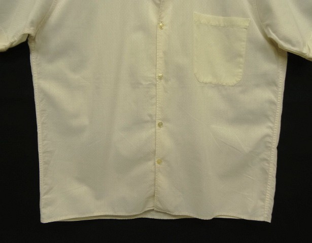 画像: 60'S UNKNOWN コットンジャガード 半袖 イタリアンカラーシャツ ホワイト (VINTAGE)