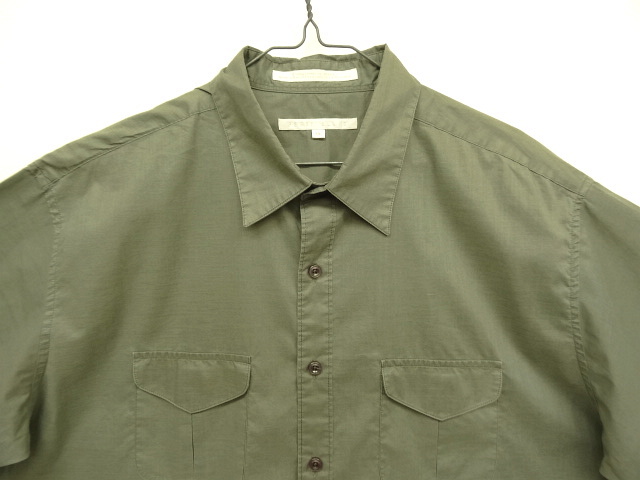 画像: 90'S PERRY ELLIS コットン 半袖 ボックスシャツ カーキ (VINTAGE)