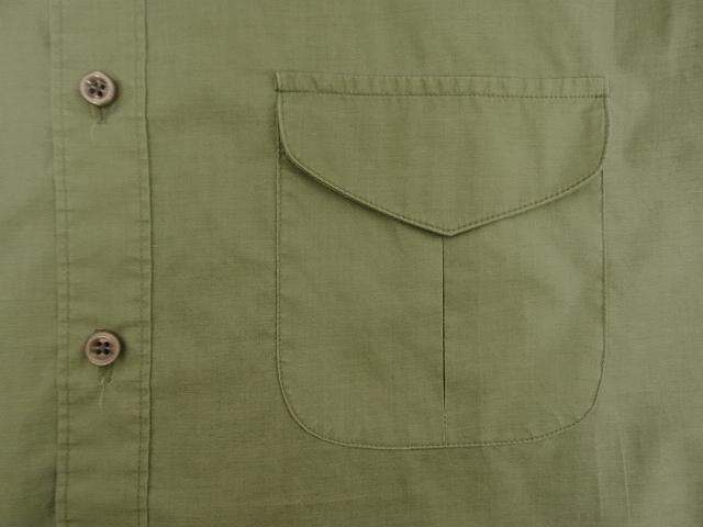 画像: 90'S PERRY ELLIS コットン 半袖 ボックスシャツ カーキ (VINTAGE)