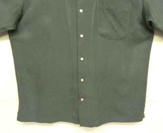画像: 90'S LANDS' END シルク/リネン 半袖 オープンカラーシャツ ダークグレー (VINTAGE)