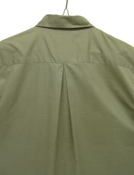 画像4: 90'S PERRY ELLIS コットン 半袖 ボックスシャツ カーキ (VINTAGE)