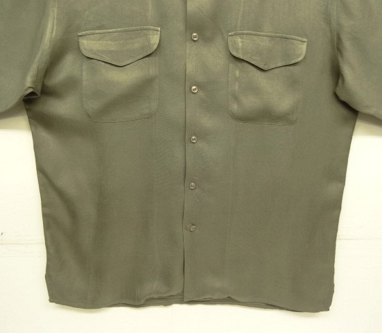 画像: 90'S PERRY ELLIS シルク 半袖 オープンカラーシャツ カーキ (VINTAGE)