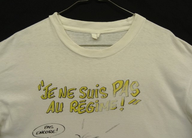 画像: 90'S JE NE SUIS PAS AU REGIME シングルステッチ 半袖 Tシャツ ホワイト (VINTAGE)