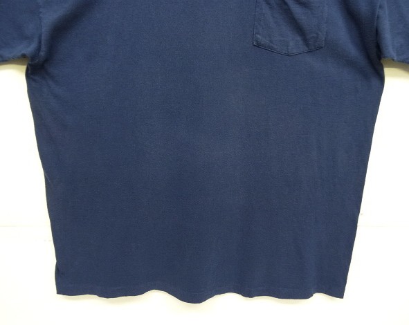 画像: 90'S HANES シングルステッチ ポケット付き 半袖 Tシャツ ネイビー (VINTAGE)