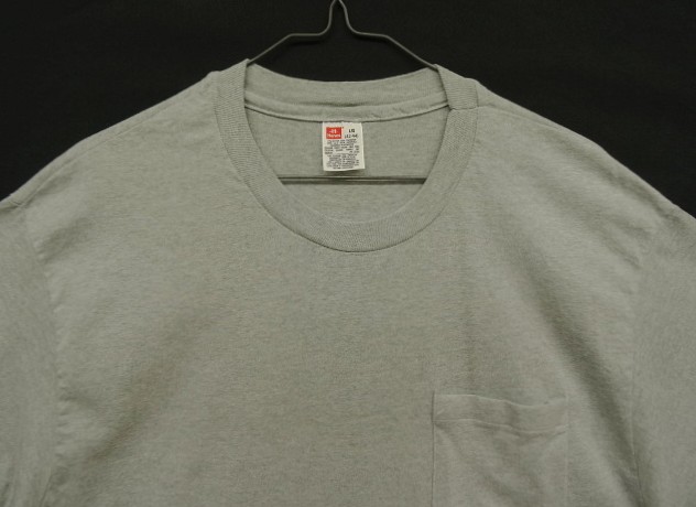 画像: 90'S HANES シングルステッチ ポケット付き 半袖 Tシャツ グレー (VINTAGE)