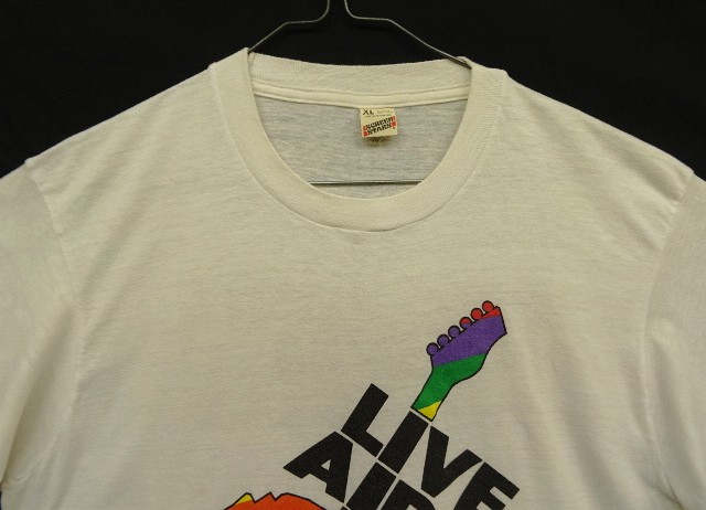 画像: 80'S LIVE AID シングルステッチ 半袖 Tシャツ ホワイト USA製 (VINTAGE)